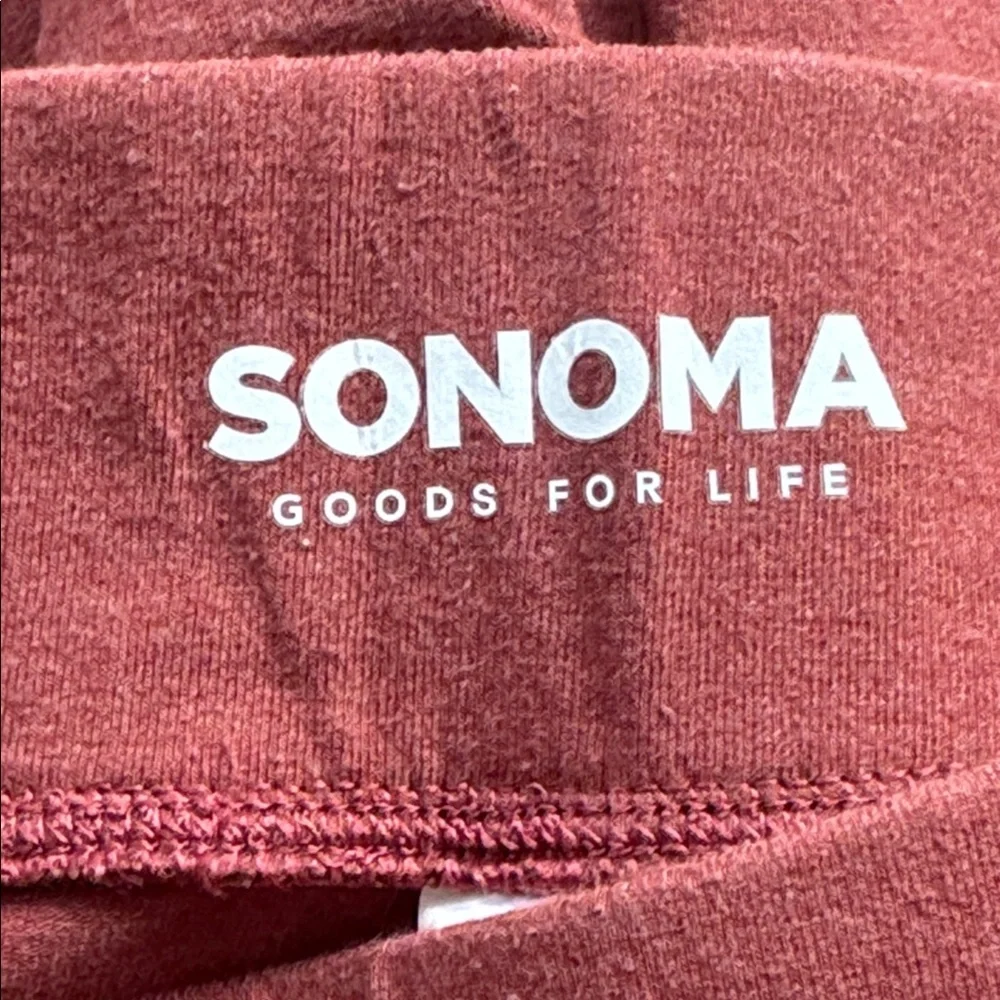 Sonoma dark red rust stretch high rise crop length leggings size medium